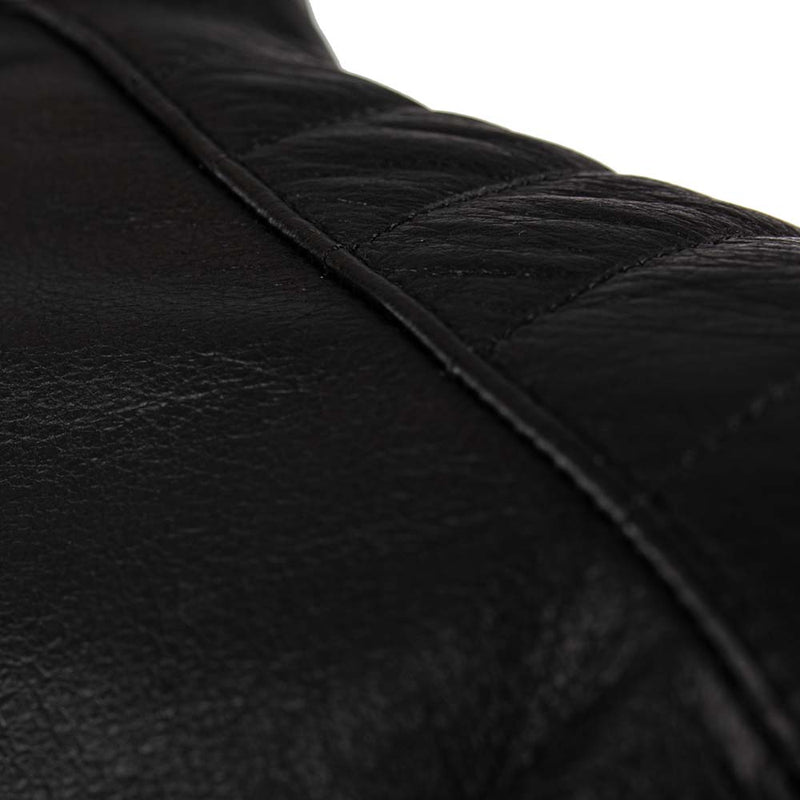 Rusty Stitches Cooper Leather Motorcycle Jacket AA Retro Black White With Protection