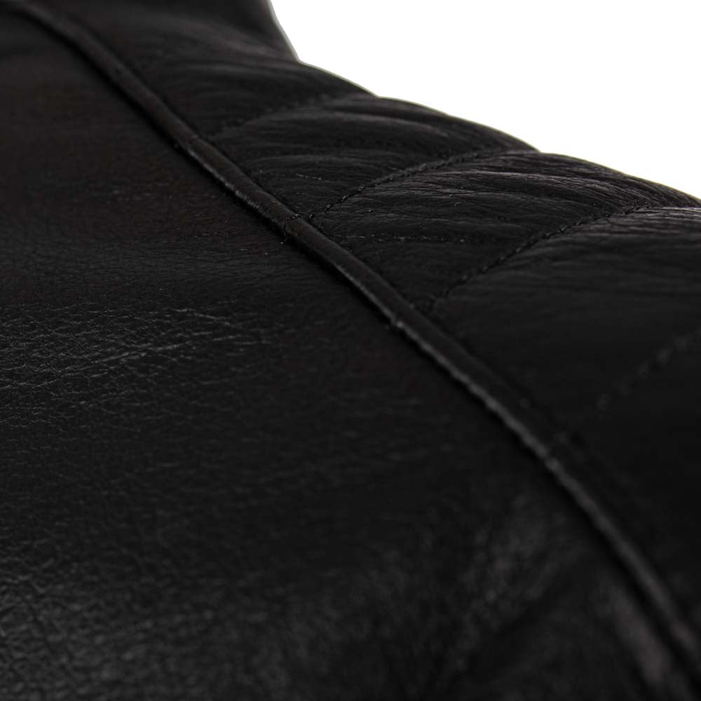Rusty Stitches Cooper Leather Motorcycle Jacket AA Retro Black With Protection