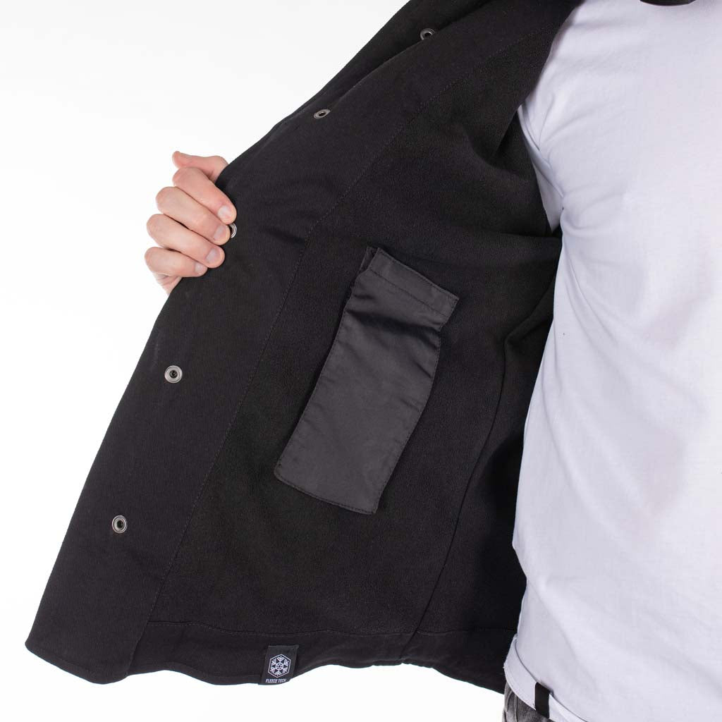 Rusty Stitches Dean Fleece Tech Motorcycle Jacket AA Protection Black Warm