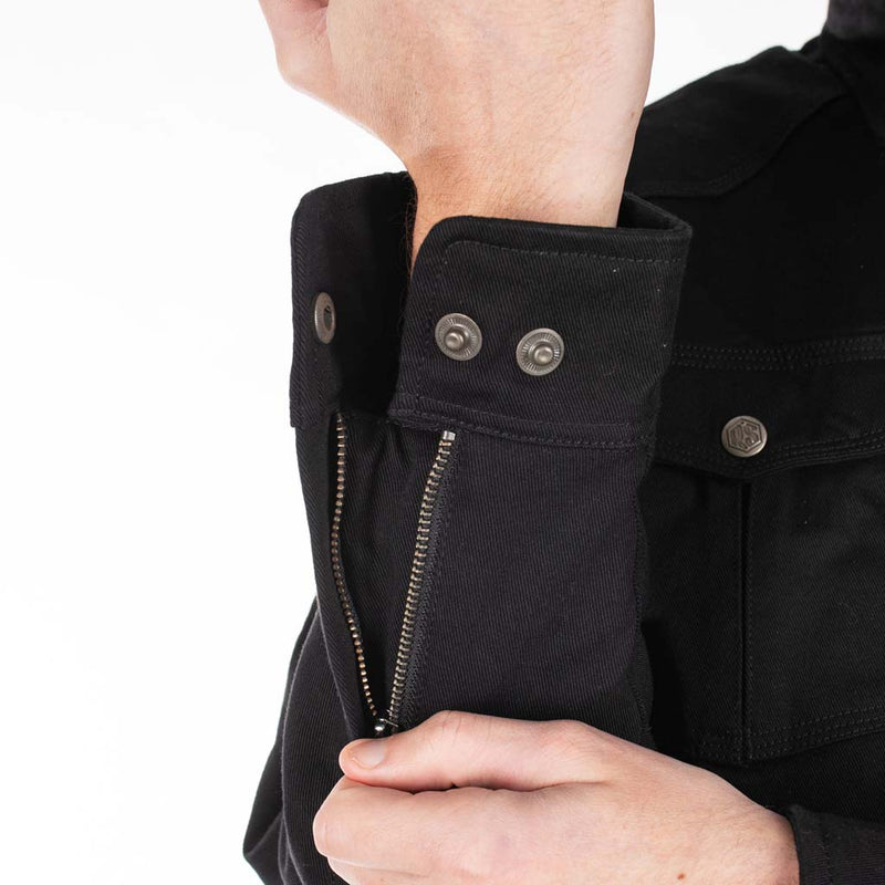 Rusty Stitches Dean Fleece Tech Motorcycle Jacket AA Protection Black Warm