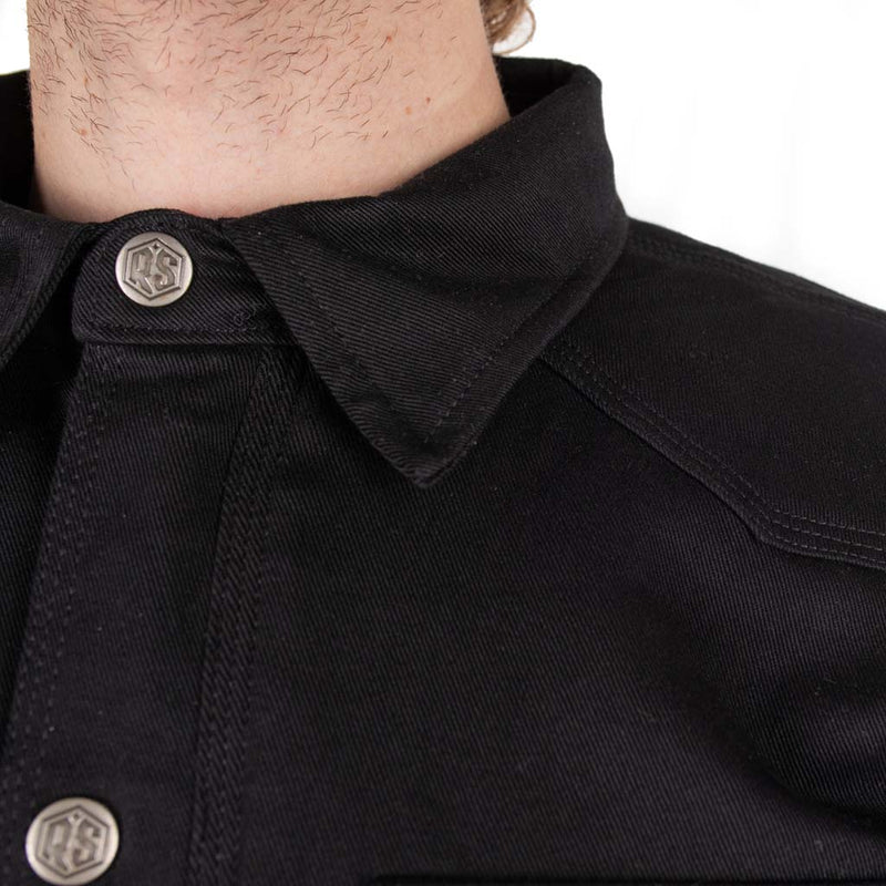 Rusty Stitches Dean Fleece Tech Motorcycle Jacket AA Protection Black Warm