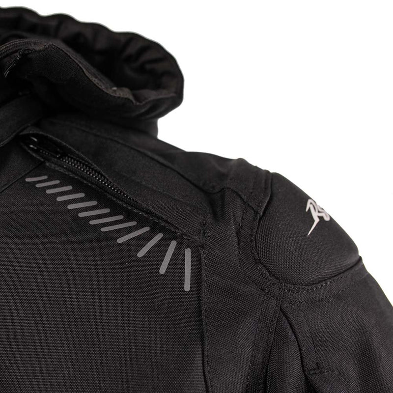 Rusty Stitches Dylan Waterproof Motorcycle Jacket AA Protection Black White