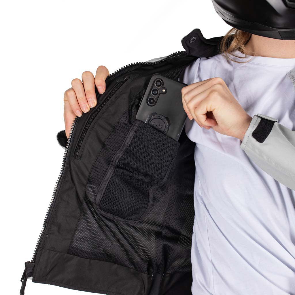 Rusty Stitches Super Jodi Ladies Motorcycle Jacket AA Mesh Summer Jacket Light Gray