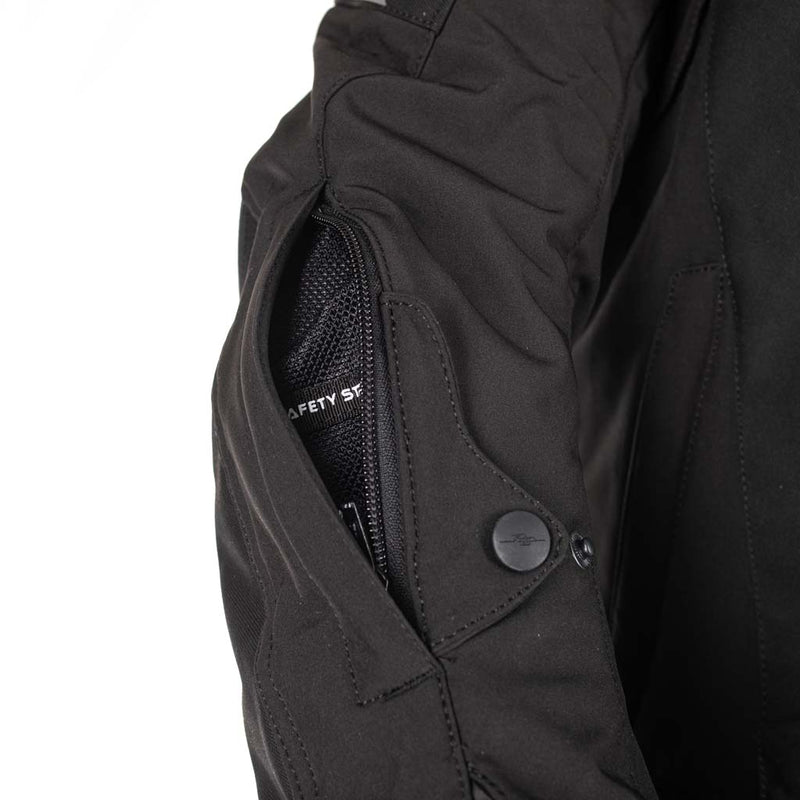 Rusty Stitches Liam Motorcycle Jacket Black Waterproof AA Urban With Protection and Hood