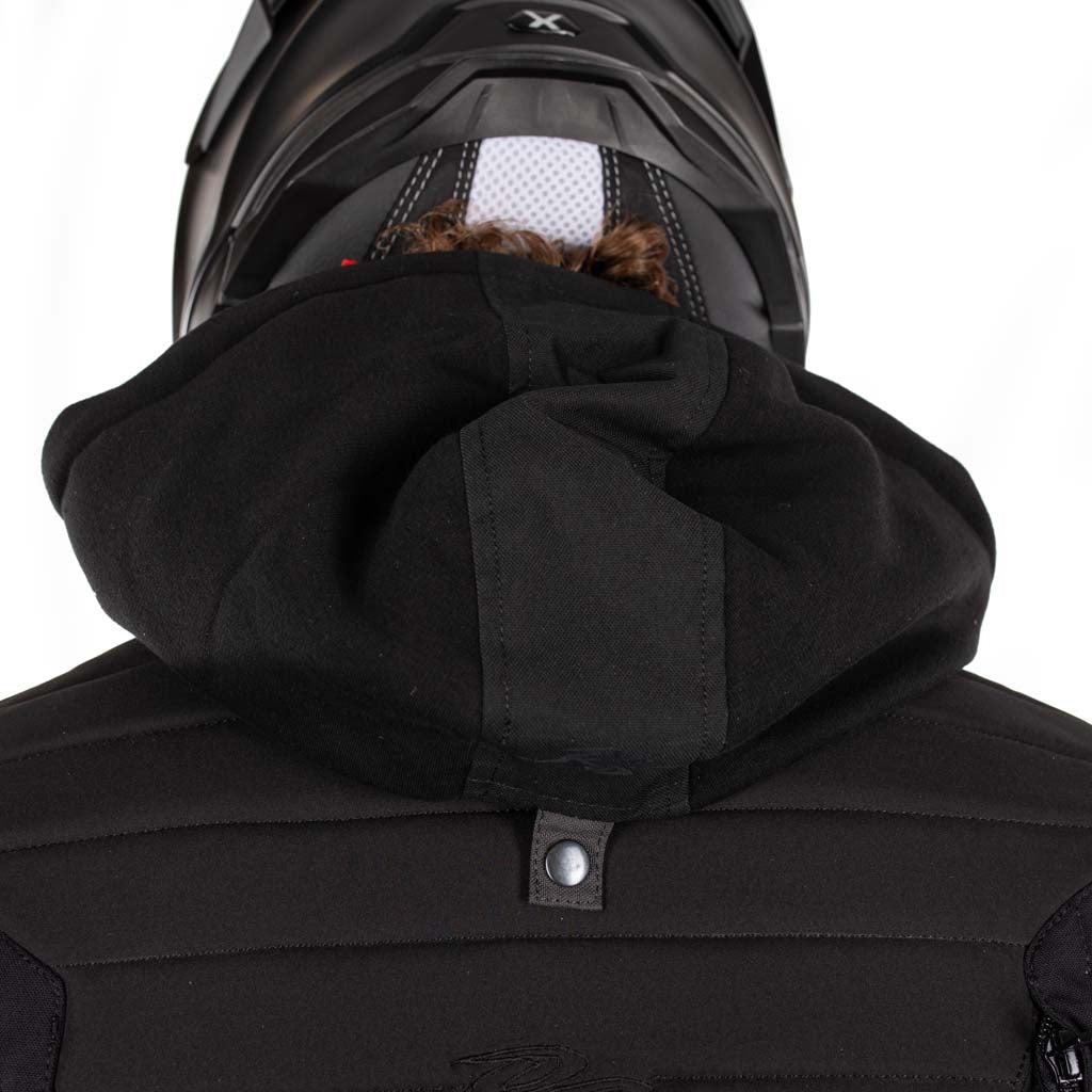 Rusty Stitches Liam Motorcycle Jacket Black Waterproof AA Urban With Protection and Hood