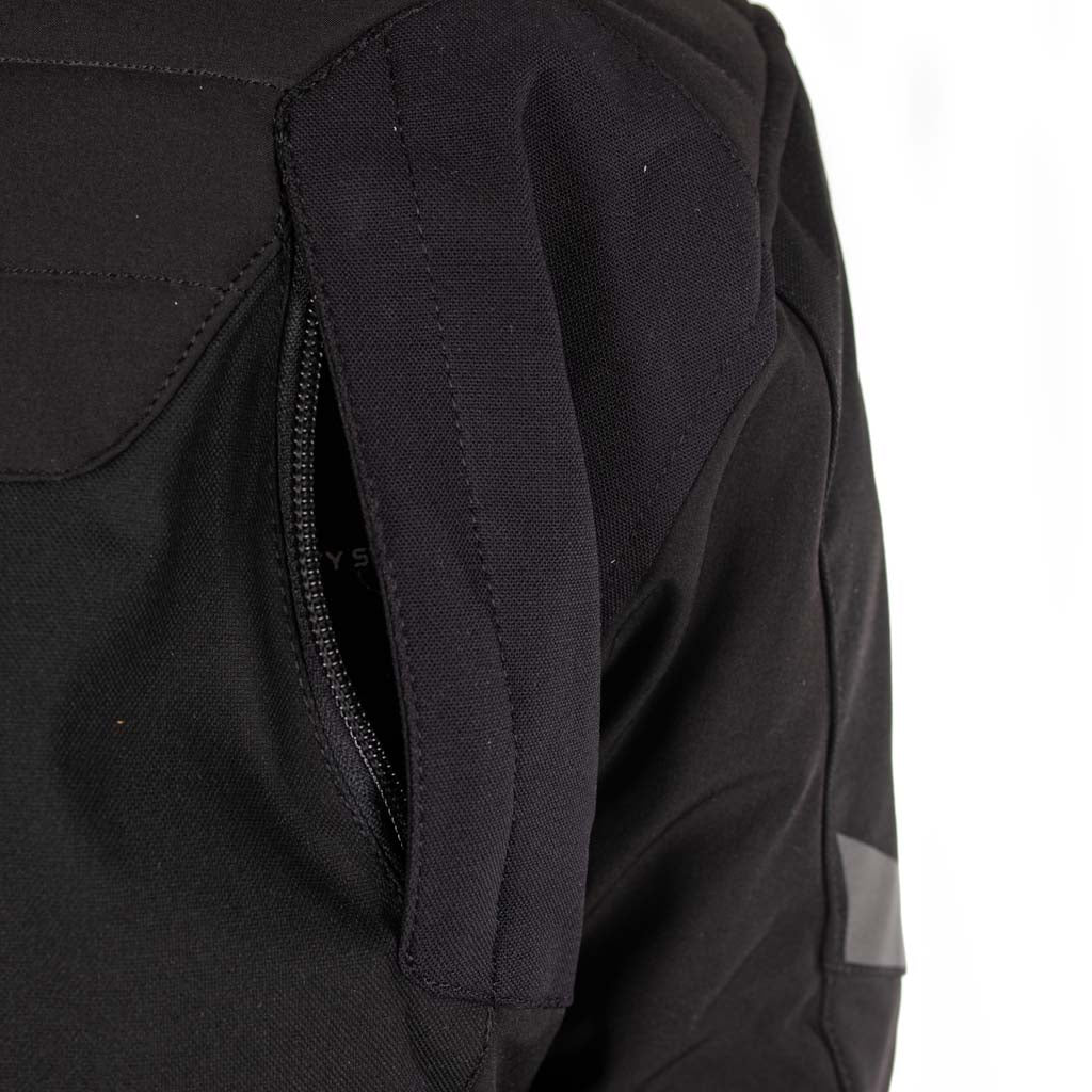 Rusty Stitches Liam Motorcycle Jacket Black Waterproof AA Urban With Protection and Hood