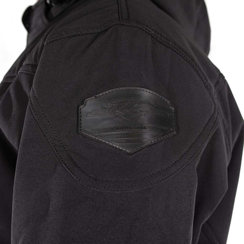 Rusty Stitches William Softshell Motorcycle Jacket Black Reflective With Protection