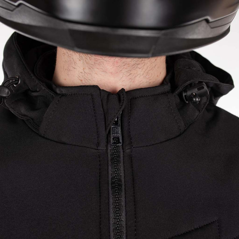Rusty Stitches William Softshell Motorcycle Jacket Black Reflective With Protection