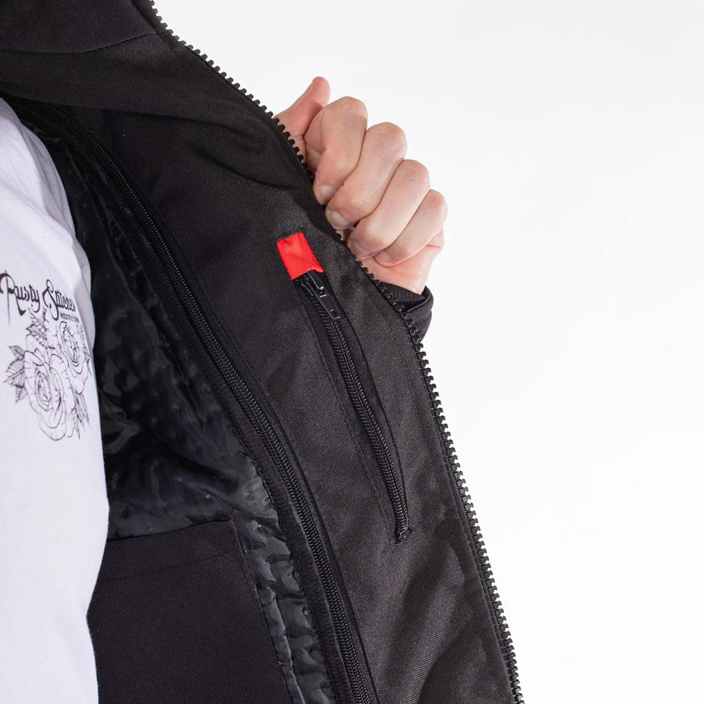 Rusty Stitches William Motorcycle Jacket Black Oil Reflection Reflective Softshell With Protection