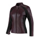 Rusty Stitches Donna Dames Leren Motorjas AA Protectie Aubergine Stretch