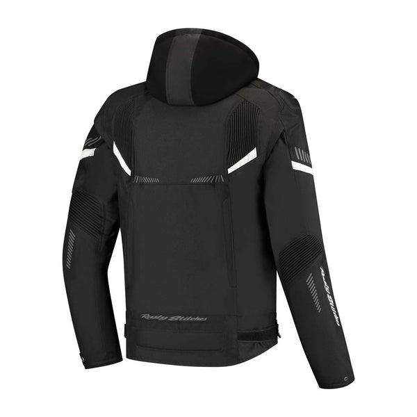 Rusty Stitches Dylan Waterproof Motorcycle Jacket AA Protection Black White