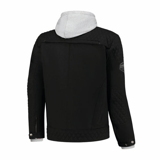 Rusty Stitches Glenn Motorcycle Jacket With Hoodie AA Protection Black