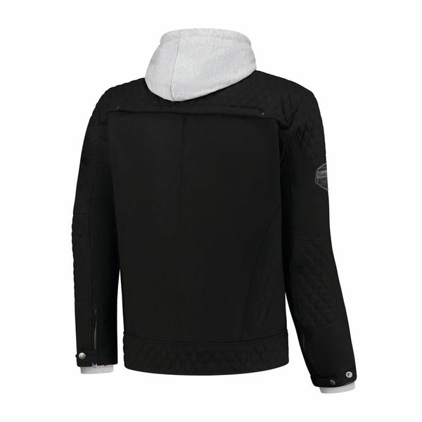 Rusty Stitches Glenn Motorjas Met Hoodie AA Protectie Zwart