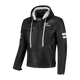 Rusty Stitches Jari Hooded V2 Leather Motorcycle Jacket Black White AA With Protection