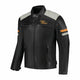 Rusty Stitches Jari V2 Leather Motorcycle Jacket AA Protection Black Light Grey Gold