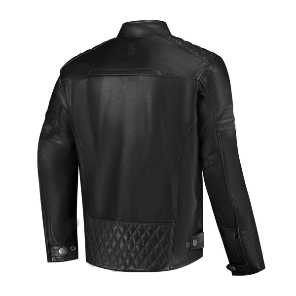 Rusty Stitches Jari V2 Motorrad Lederjacke Schwarz AA mit Protektoren