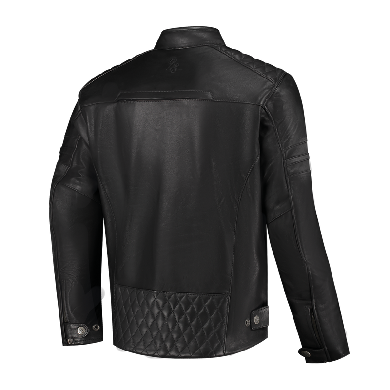 Rusty Stitches Jari V2 Leather Motorcycle Jacket Black AA With Protection