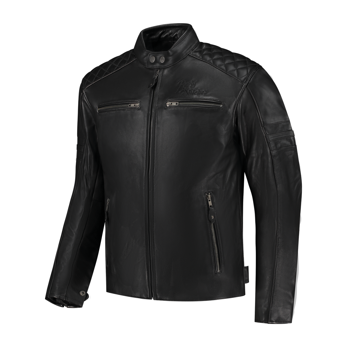 Rusty Stitches Jari V2 Leather Motorcycle Jacket Black AA With Protection