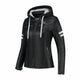 Rusty Stitches Joyce V2 Hooded Ladies Leather Motorcycle Jacket Black White AA Protection