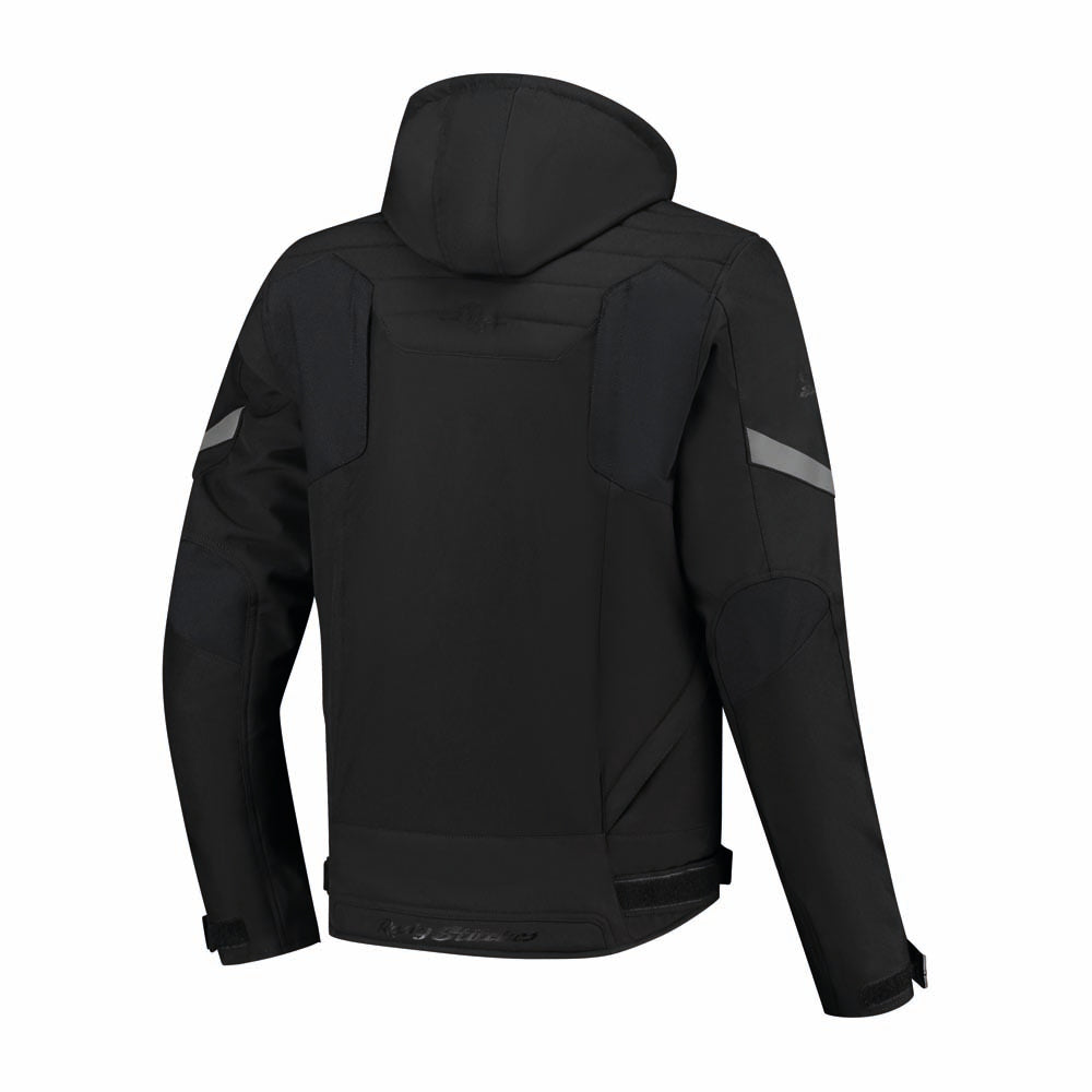 Rusty Stitches Liam Motorcycle Jacket Black Waterproof AA Urban With Protection and Hood