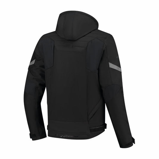 Rusty Stitches Liam Motorcycle Jacket Black Waterproof AA Urban With Protection and Hood