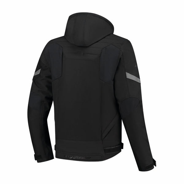 Rusty Stitches Liam Motorjas Zwart Waterdicht AA Urban Met Protectie en Capuchon