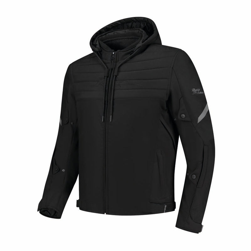 Rusty Stitches Liam Motorcycle Jacket Black Waterproof AA Urban With Protection and Hood