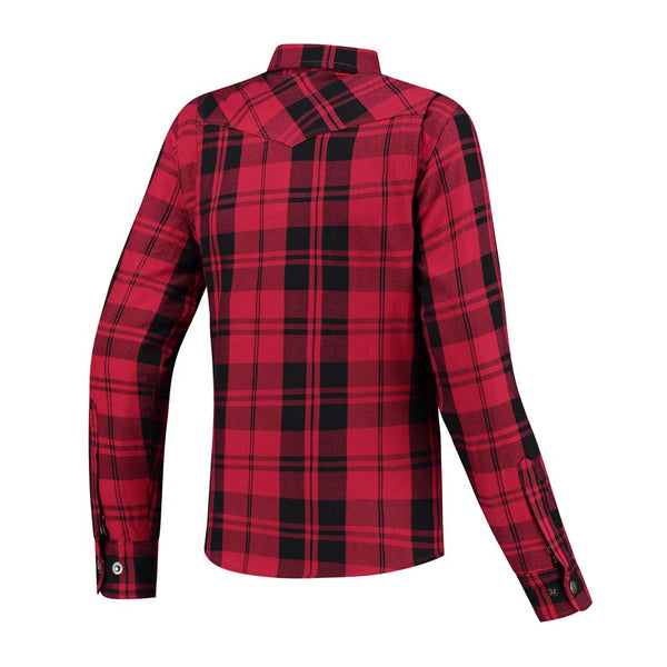 Rusty Stitches Liss V2 Motorradjacke Rot Schwarz mit Kevlar-Schutz