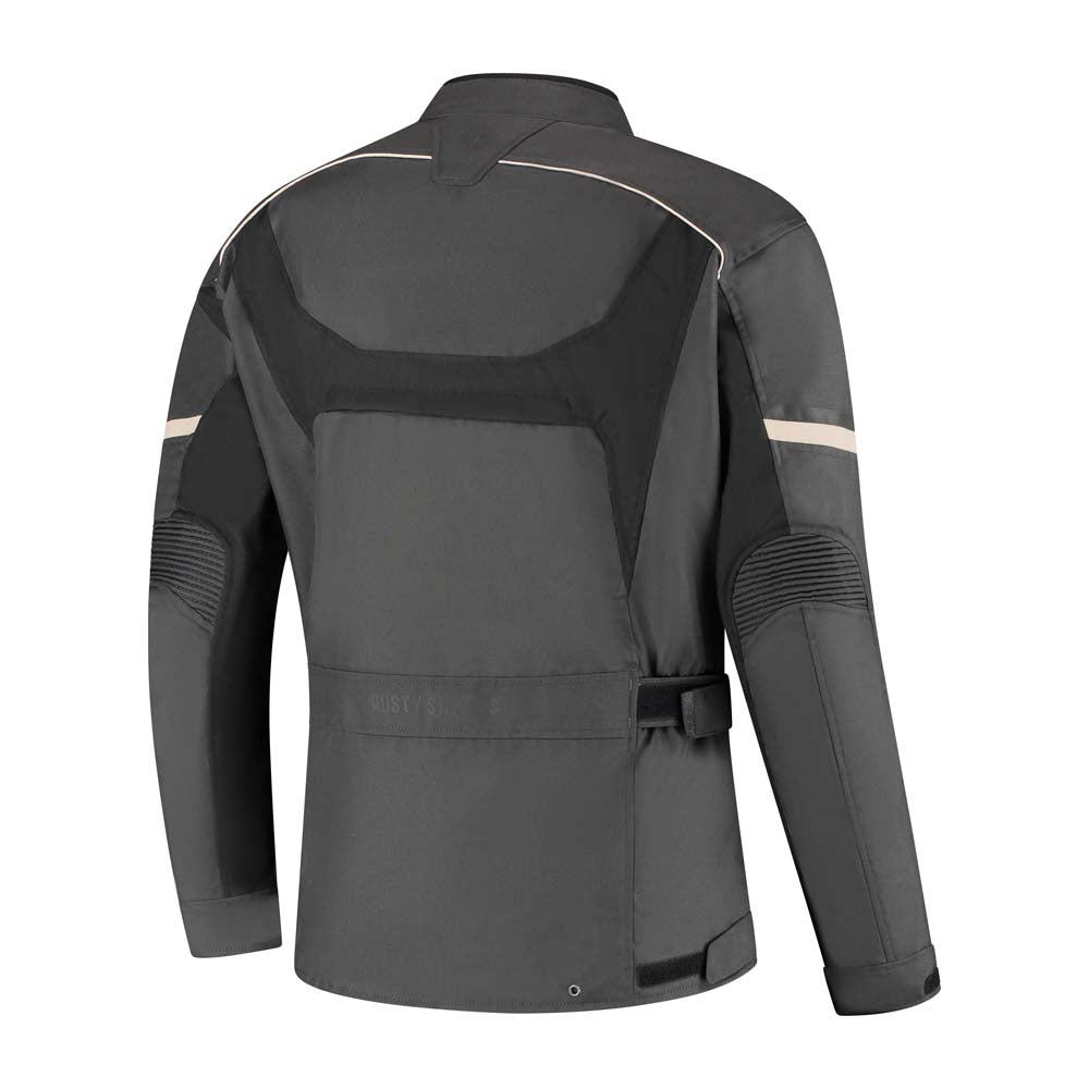 Rusty Stitches Luke Motorcycle Jacket Dark Grey Black AA Waterproof All Season With Protection