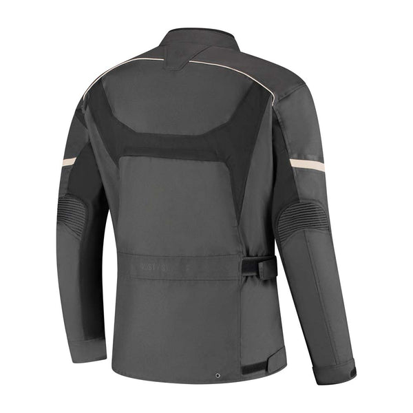Rusty Stitches Luke Motorcycle Jacket Dark Grey Black AA Waterproof All Season With Protection