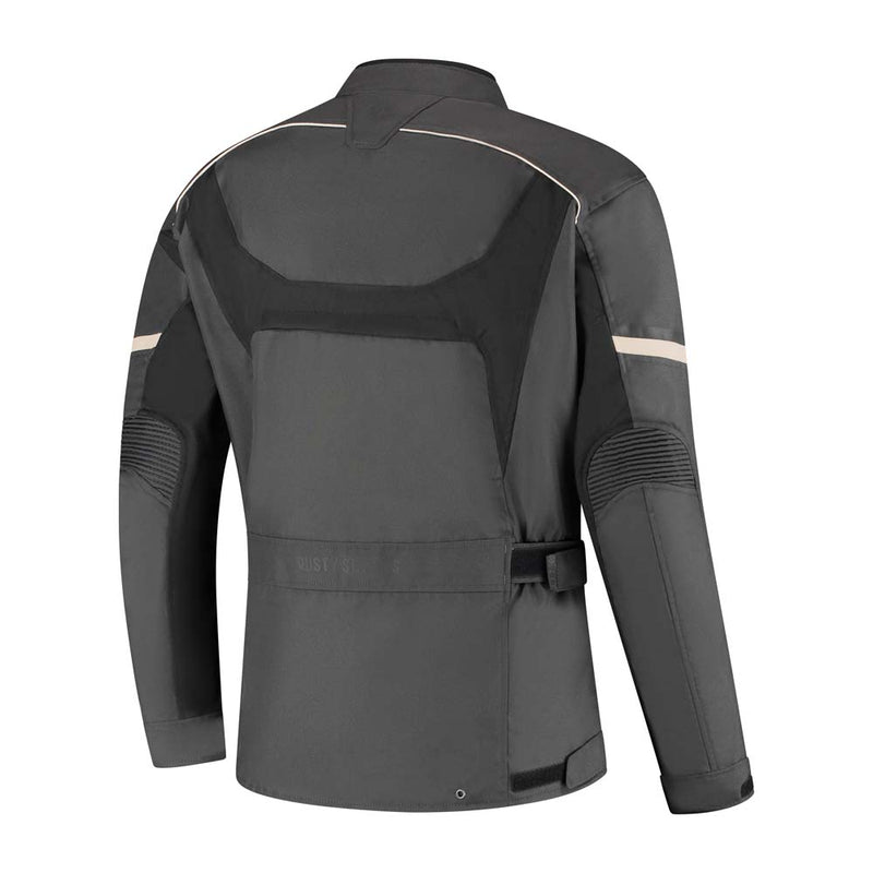 Rusty Stitches Luke Motorcycle Jacket Dark Grey Black AA Waterproof All Season With Protection