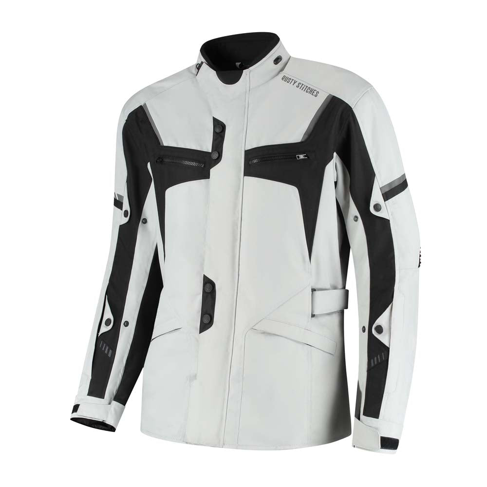 Rusty Stitches Luke Motorcycle Jacket Anthracite Black Waterproof AA All Season With Protection