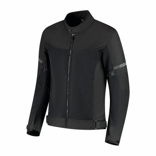 Rusty Stitches Mike Motorjas Zwart Zomer AA Met Protectie en Ventilatie
