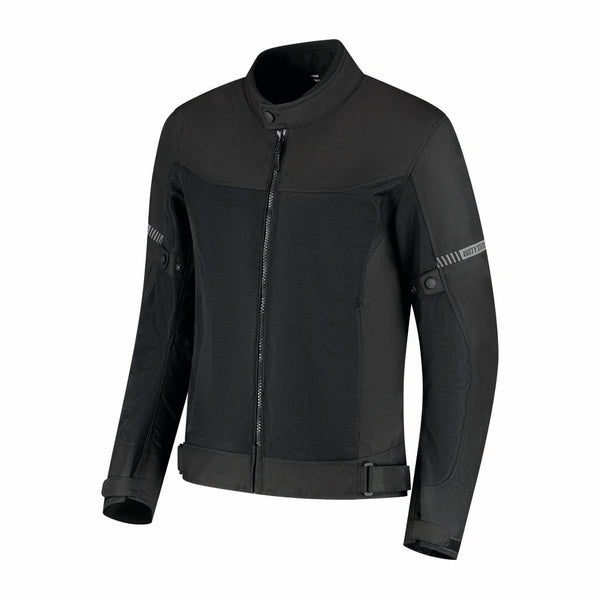 Rusty Stitches Mike Motorradjacke Schwarz Sommer AA Mit Protektoren und Belüftung
