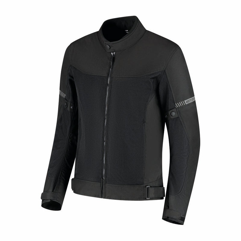 Rusty Stitches Mike Motorcycle Jacket Black Summer AA With Protection and Ventilation