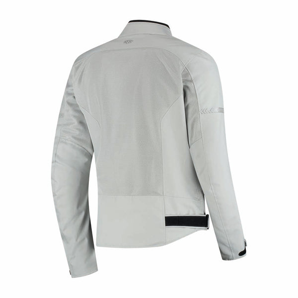 Rusty Stitches Mike Motorradjacke Hellgrau Sommer Mesh AA Belüftet Mit Protektoren