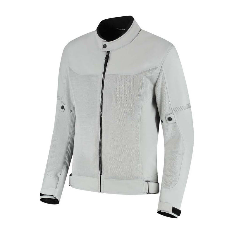 Rusty Stitches Mike Motorcycle Jacket Light Grey Summer Mesh AA Ventilated With Protection