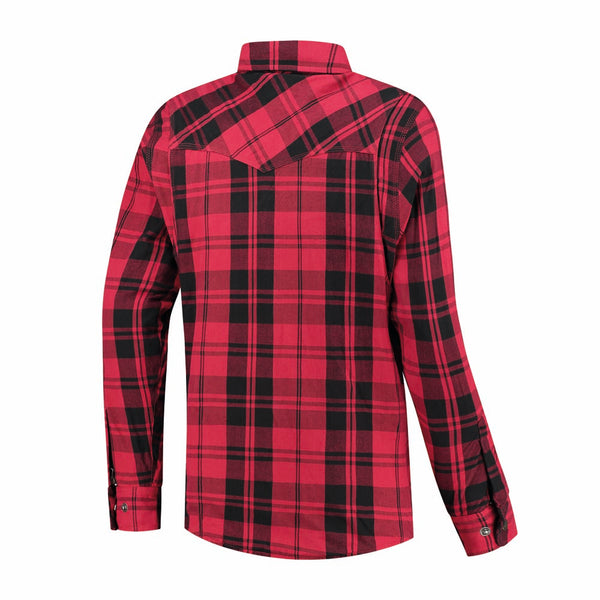 Rusty Stitches Super Neil V2 Motorradjacke Lumberjack Rot Schwarz Kevlar mit Protektoren