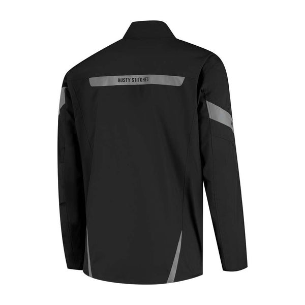 Rusty Stitches Nico Rain Jacket Motorcycle Waterproof 10K Overcoat Black