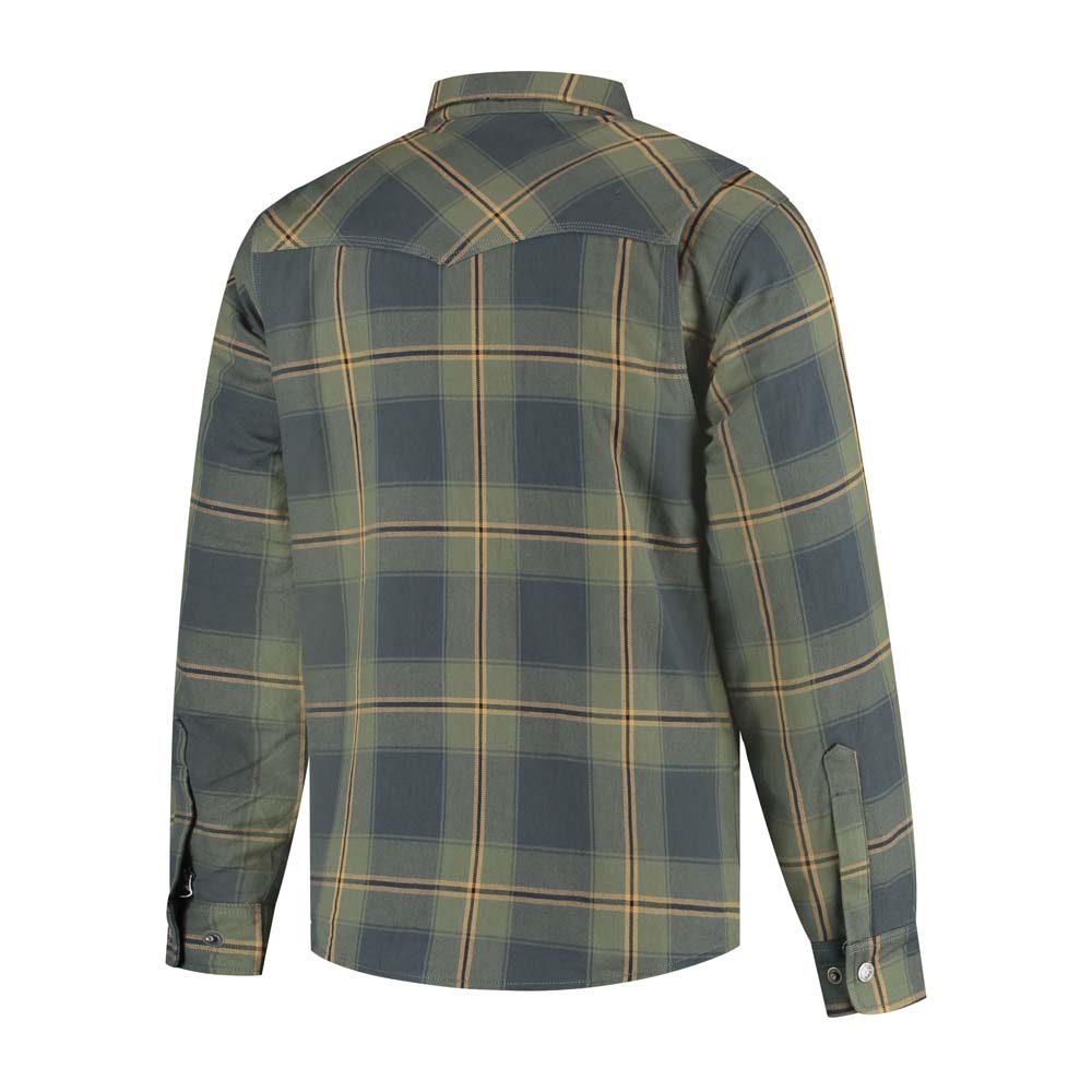 Rusty Stitches Noah Fleece Tech Motorcycle Shirt Blue Green AA With Protection