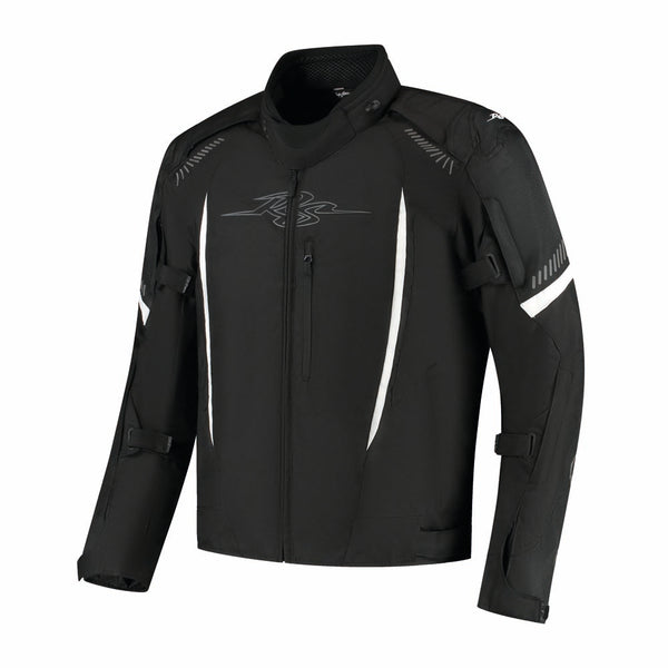 Rusty Stitches Pete Motorjas Zwart Wit AA Waterdicht Sport Met Protectie