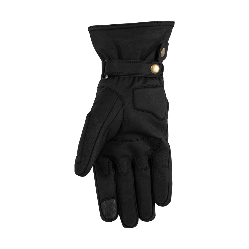 Rusty Stitches Ray Motorcycle Gloves Black Waterproof Leather With Protection