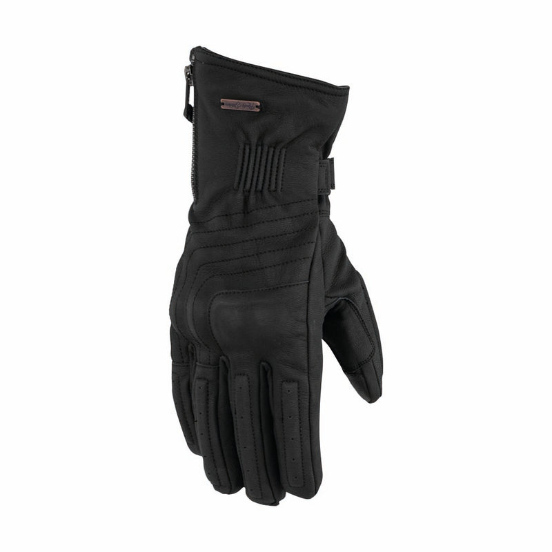 Rusty Stitches Ray Motorcycle Gloves Black Waterproof Leather With Protection