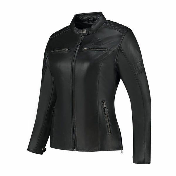 Rusty Stitches Joyce V2 Dames Leren Motorjas Zwart AA Protectie