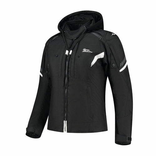 Rusty Stitches Taylor Dames Motorjas Zwart Wit AA Waterdicht Met Protectie
