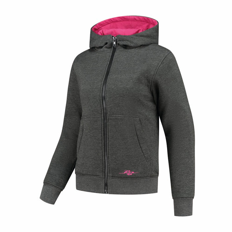 Rusty Stitches Wendy Women's Motorcycle Hoodie Grey Pink Kevlar AA With Protection