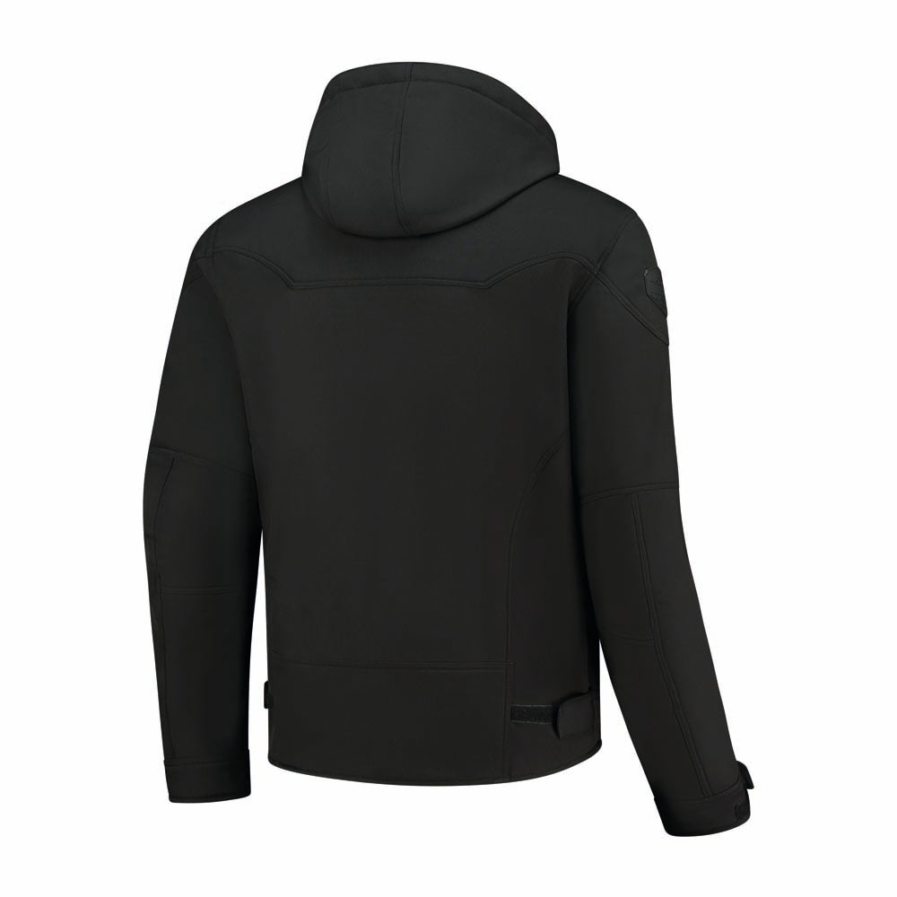 Rusty Stitches William Softshell Motorcycle Jacket Black Reflective With Protection