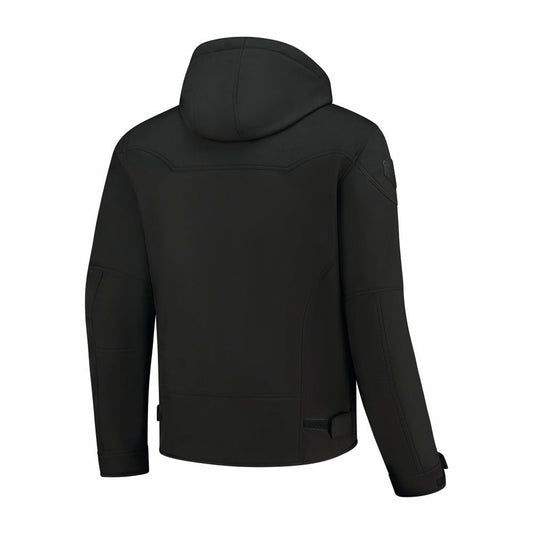 Rusty Stitches William Softshell Motorcycle Jacket Black Reflective With Protection