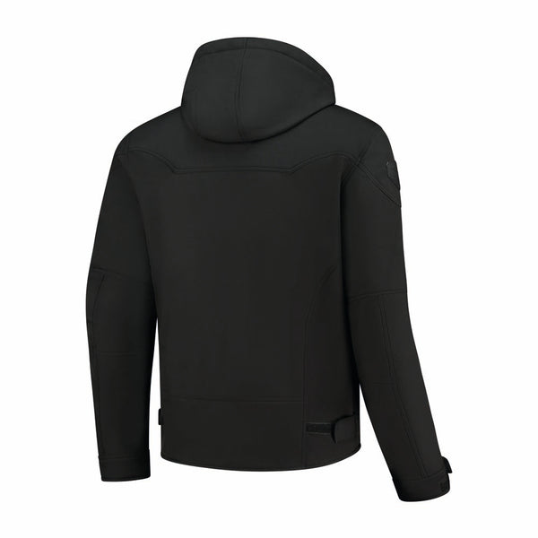 Rusty Stitches William Motorjas Softshell Zwart Reflecterend Met Protectie