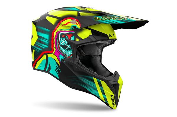 Airoh Wraaap Cyber Yellow Matt Crosshelm